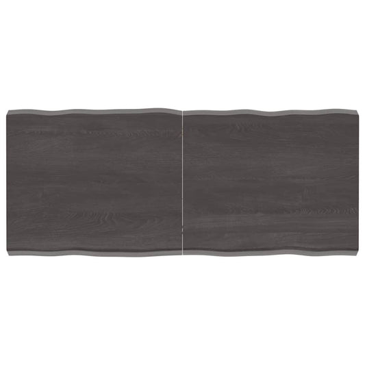 vidaXL Table Top Dark Brown 140x60x(2-6) cm Treated Solid Wood Live Edge