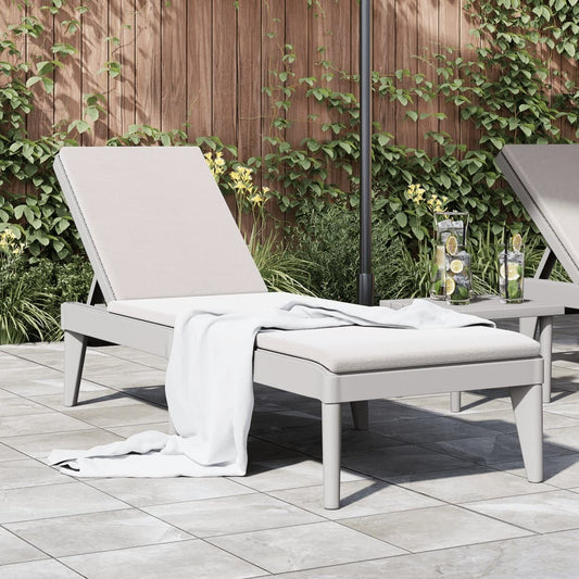 vidaXL Sun Lounger Grey 186x60x29 cm PP