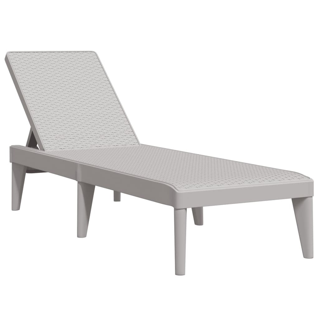 vidaXL Sun Lounger Grey 186x60x29 cm PP