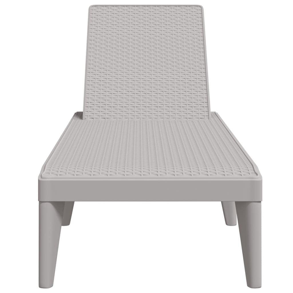 vidaXL Sun Lounger Grey 186x60x29 cm PP