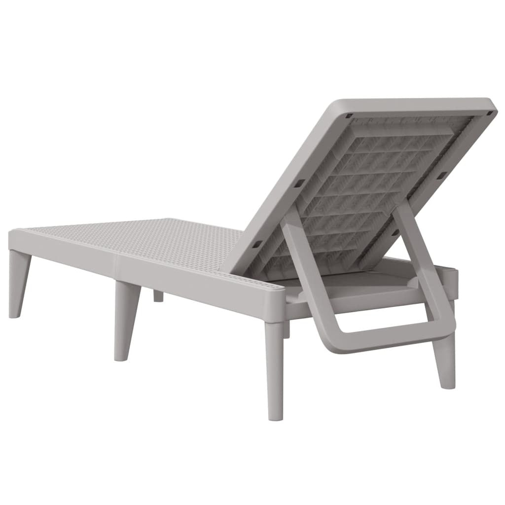 vidaXL Sun Lounger Grey 186x60x29 cm PP