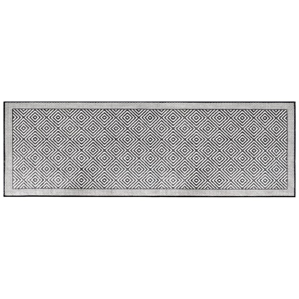 vidaXL Outdoor Rug Grey and White 80x250 cm Reversible Design