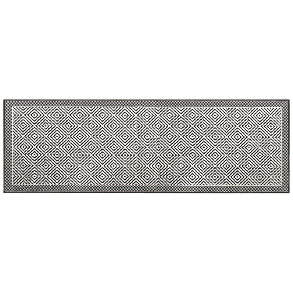 vidaXL Outdoor Rug Grey and White 80x250 cm Reversible Design