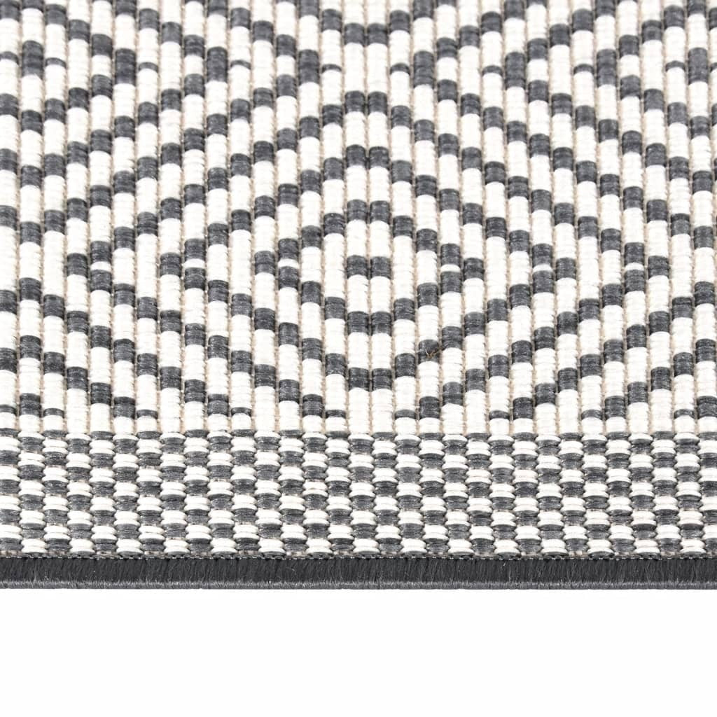 vidaXL Outdoor Rug Grey and White 80x250 cm Reversible Design