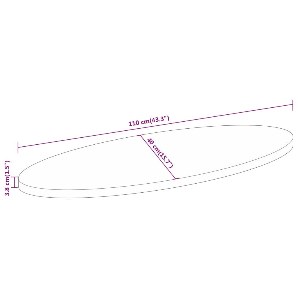 vidaXL Table Top 110x40x3.8 cm Oval Solid Wood Acacia