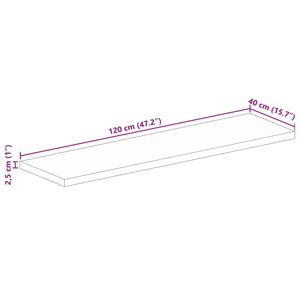 vidaXL Table Top 120x40x2.5 cm Rectangular Solid Wood Reclaimed