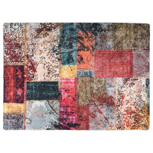 vidaXL Rug Washable Patchwork Multicolour 150x230 cm Anti Slip