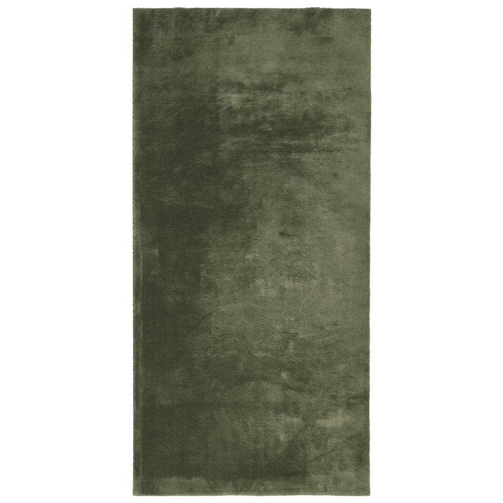 vidaXL Rug HUARTE Short Pile Soft and Washable Forest Green 100x200 cm