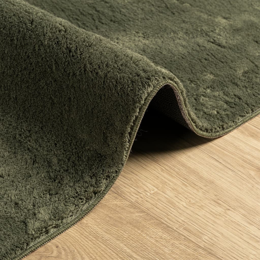 vidaXL Rug HUARTE Short Pile Soft and Washable Forest Green 100x200 cm