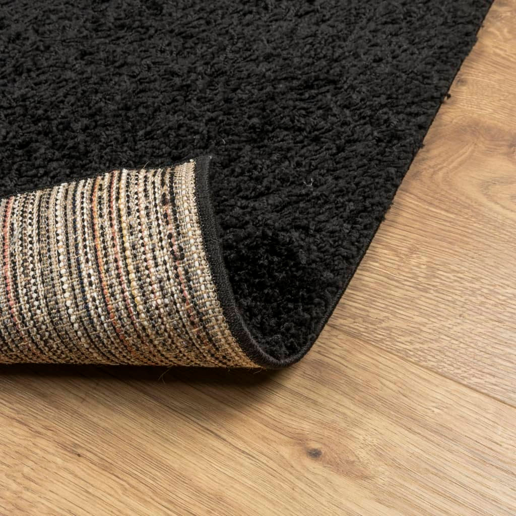 vidaXL Shaggy Rug PAMPLONA High Pile Modern Black 160x160 cm