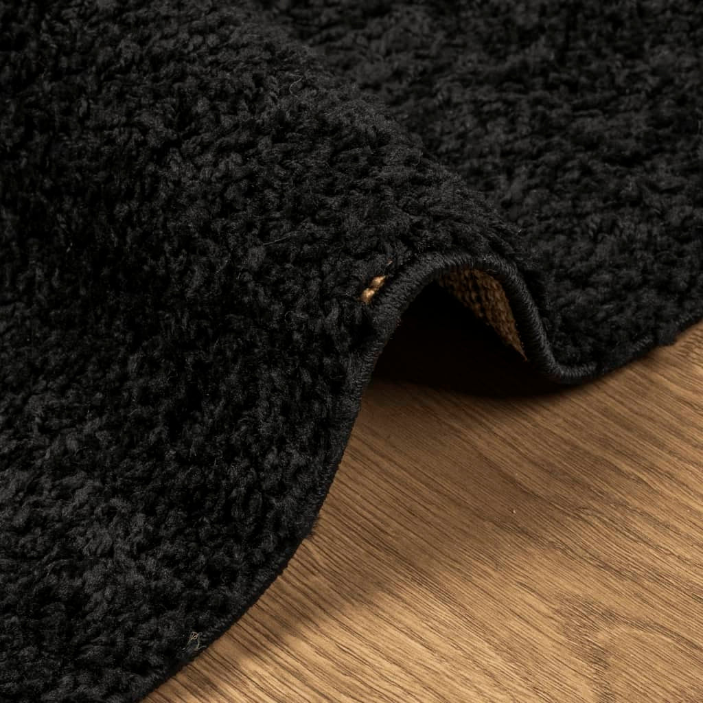 vidaXL Shaggy Rug PAMPLONA High Pile Modern Black 160x160 cm