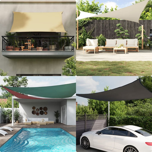 vidaXL Sun Shade Sail Light Grey 3.5x2 m 100% Polyester Oxford