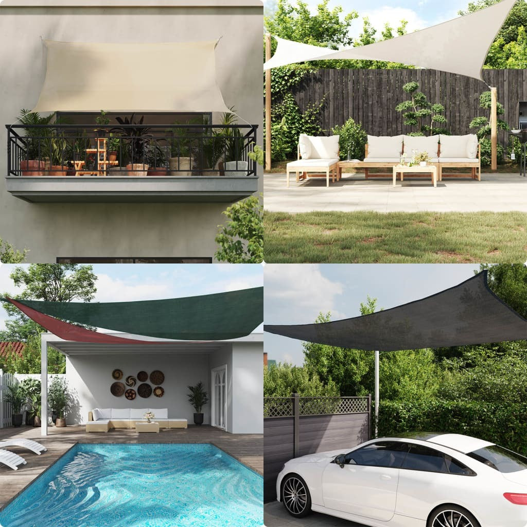 vidaXL Sunshade Sail 160 g/m Rectangular Sand 6x8 m HDPE