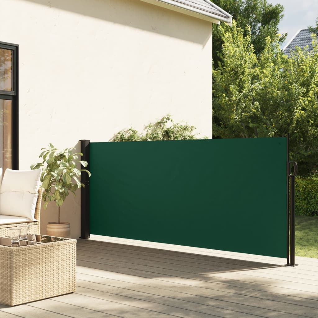 vidaXL Retractable Side Awning Dark Green 140x300 cm