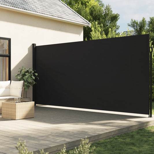 vidaXL Retractable Side Awning Black 220x300 cm