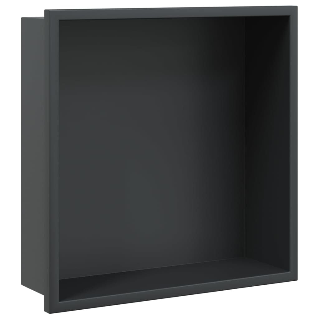 vidaXL Shower Niche Matt Black 32x32x9 cm Stainless Steel