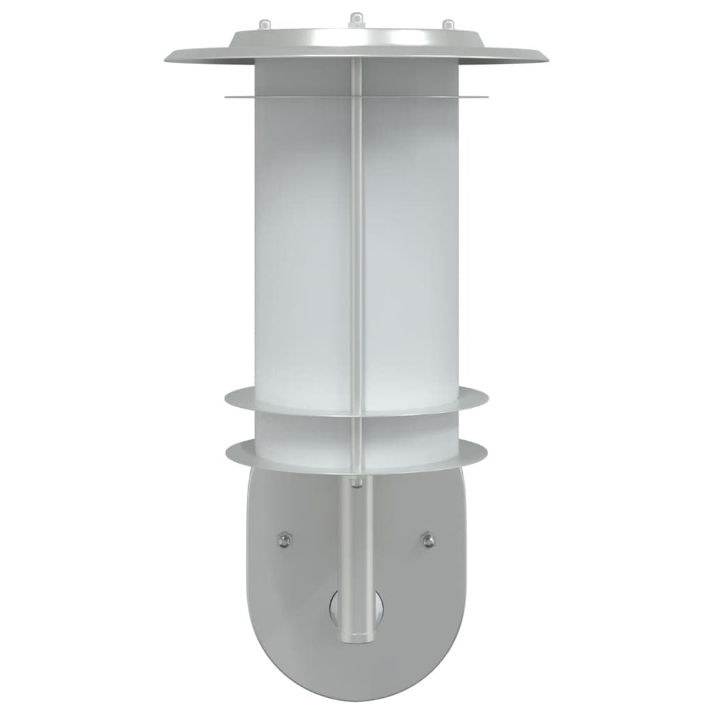 vidaXL Outdoor Wall Light with Sensor Silver Stainless Steel