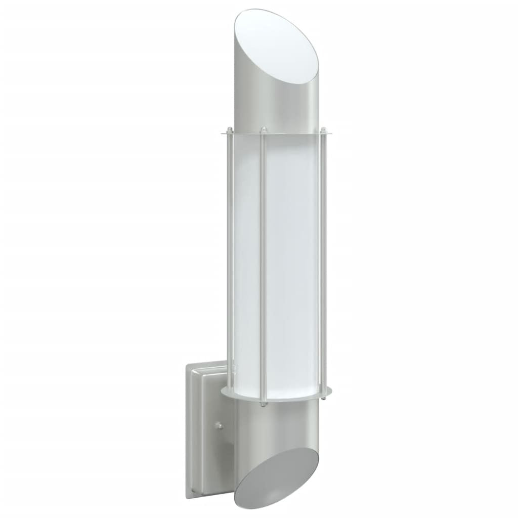 vidaXL Outdoor Wall Light Silver Stainless Steel