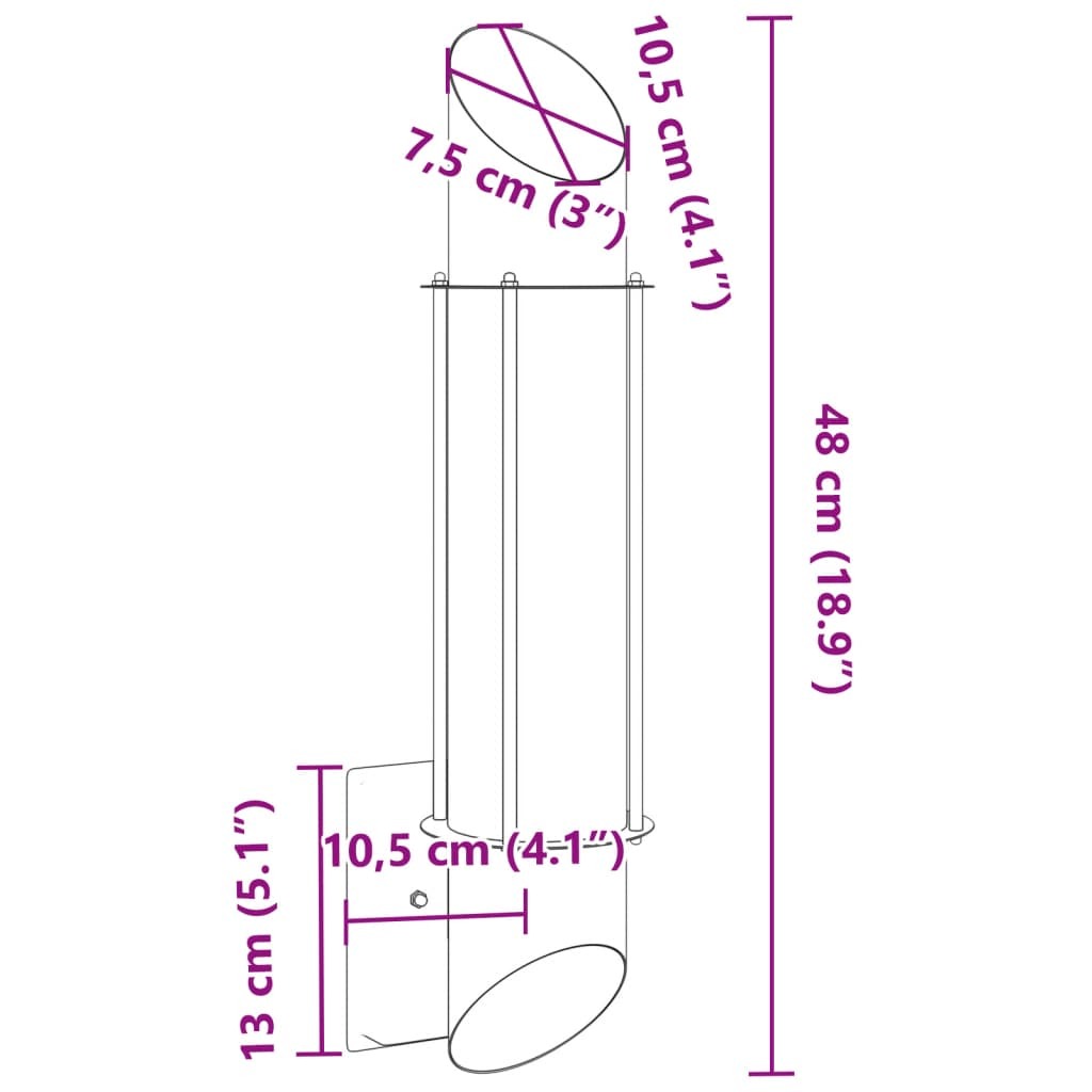 vidaXL Outdoor Wall Light Silver Stainless Steel