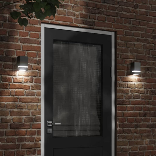 vidaXL Outdoor Wall Light Black Stainless Steel