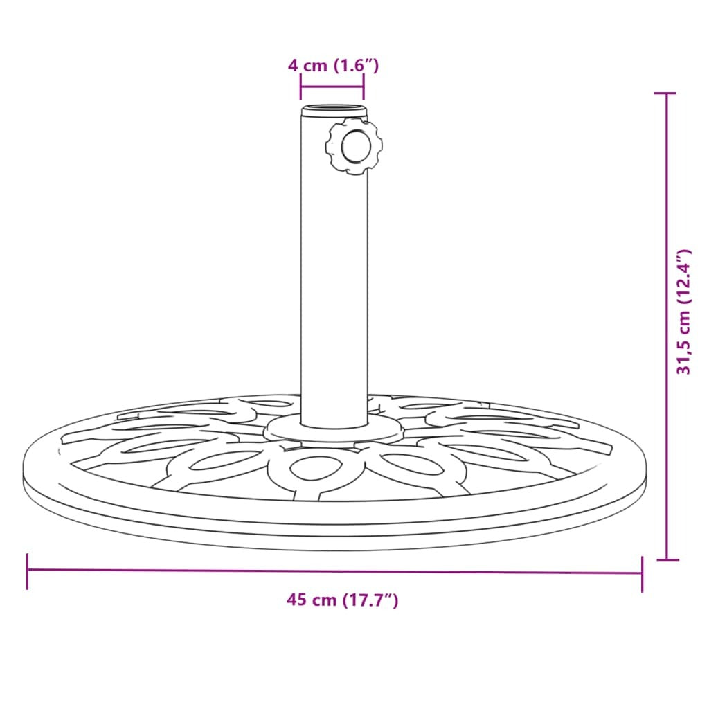 vidaXL Parasol Base for 38 / 48 mm Poles 12 kg Round