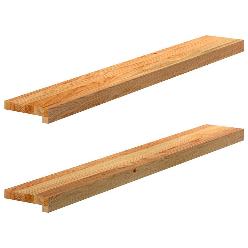 Window Sills 2 pcs?Light Brown 110x15x2 cm Solid Wood Oak