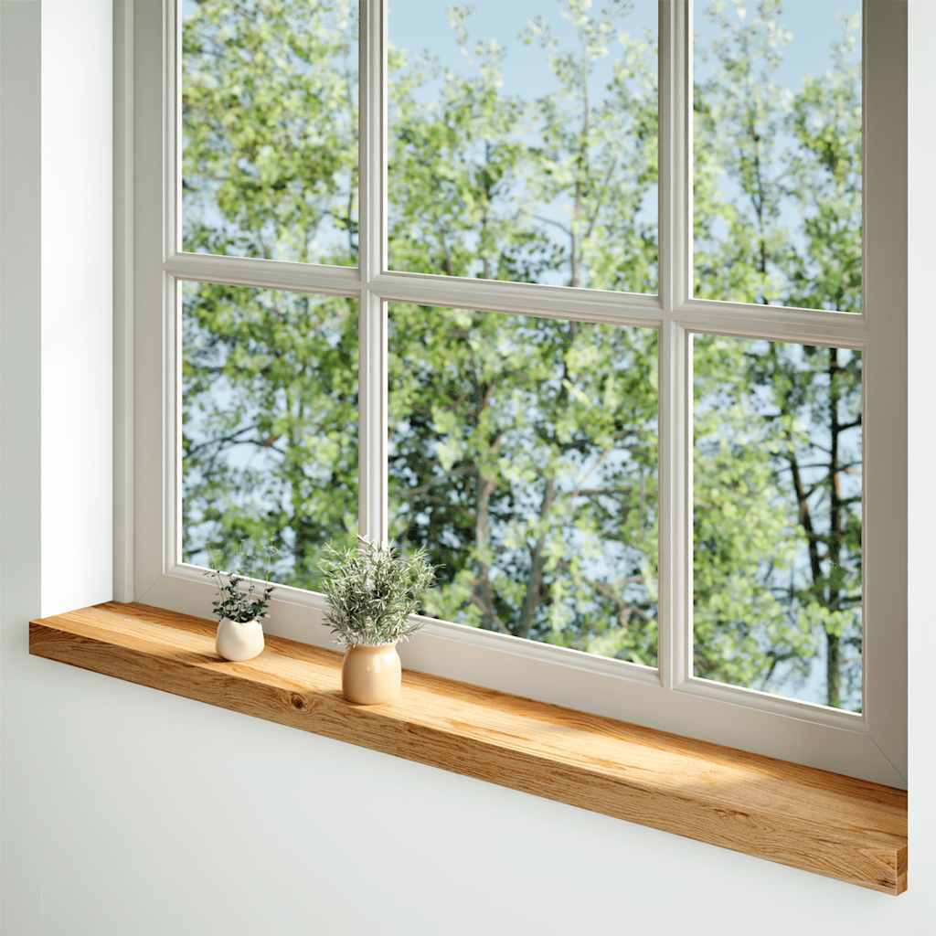 Window Sills 2 pcs?Light Brown 110x15x2 cm Solid Wood Oak