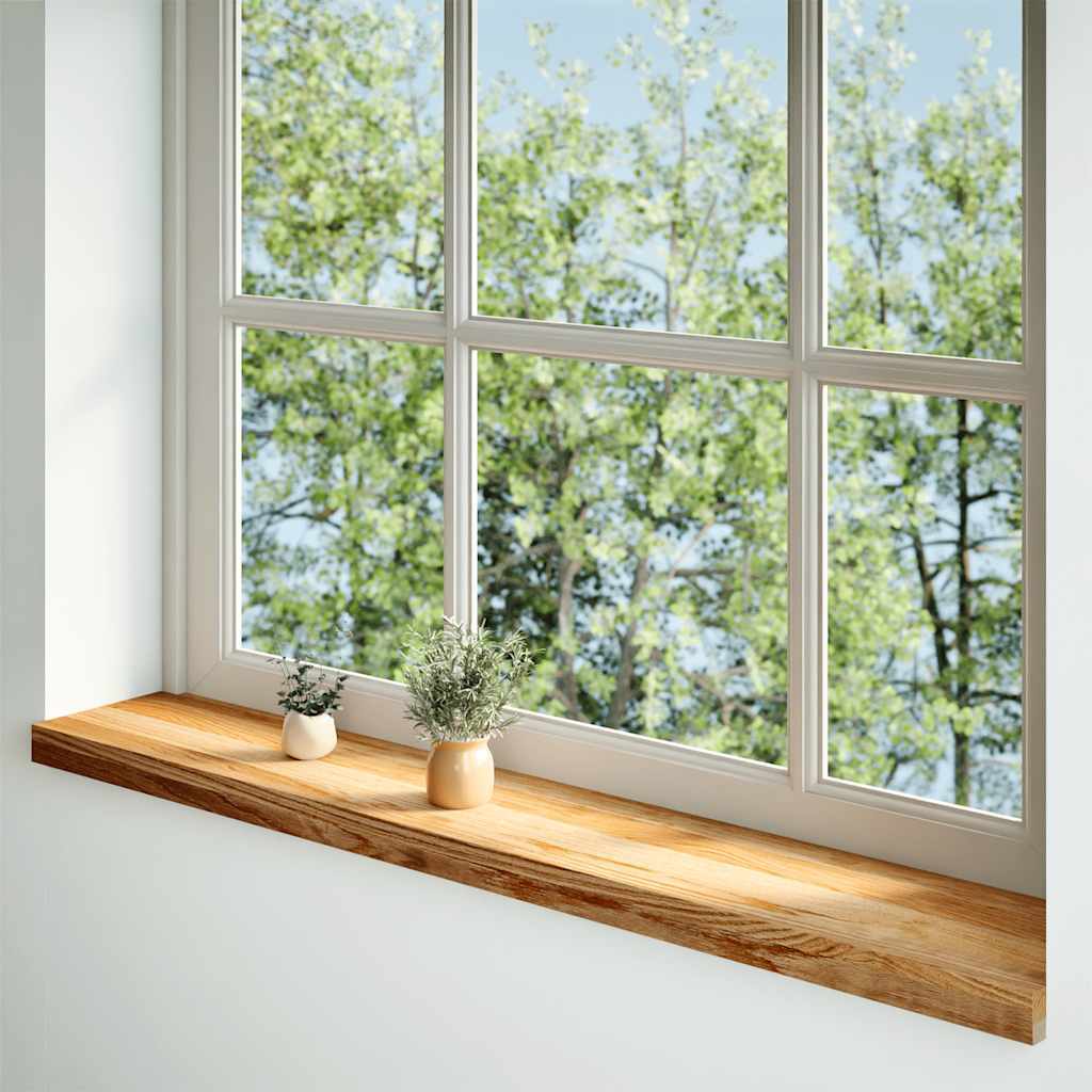 Window Sills 2 pcs?Light Brown 120x20x2 cm Solid Wood Oak