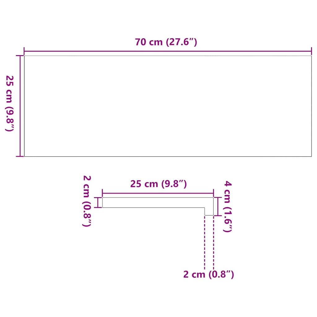 Window Sills 2 pcs?Light Brown 70x25x2 cm Solid Wood Oak