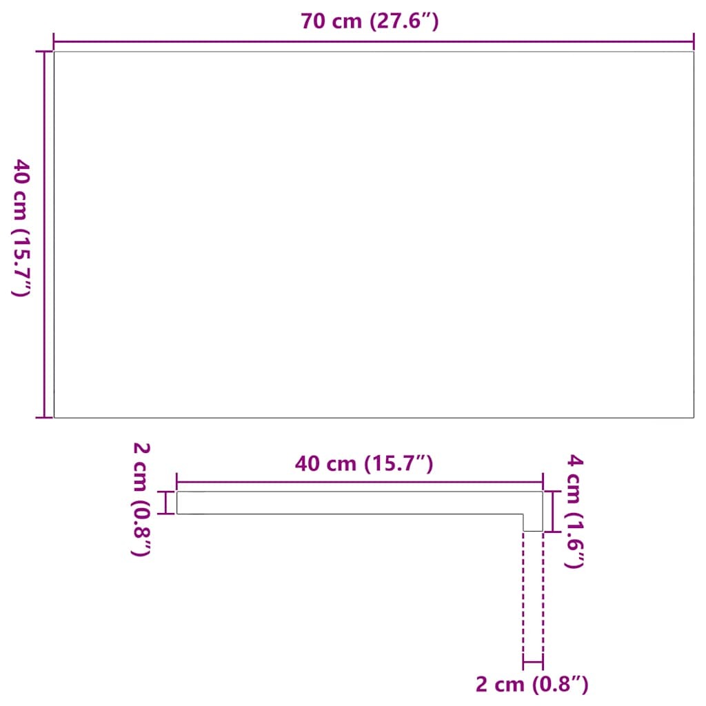 Window Sills 2 pcs Dark Brown 70x40x2 cm Solid Wood Oak