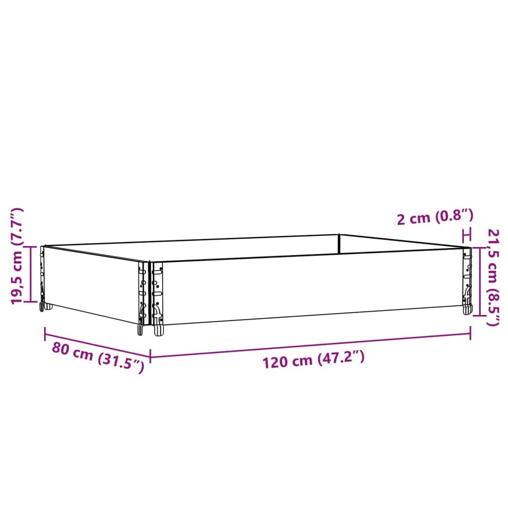 vidaXL Pallet Collar Black 120x80 cm Solid Wood Pine