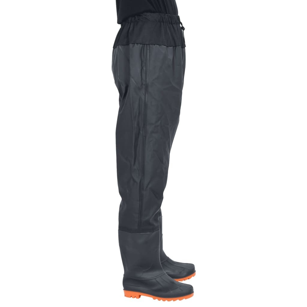 Waist Waders with Boots Black Size 39