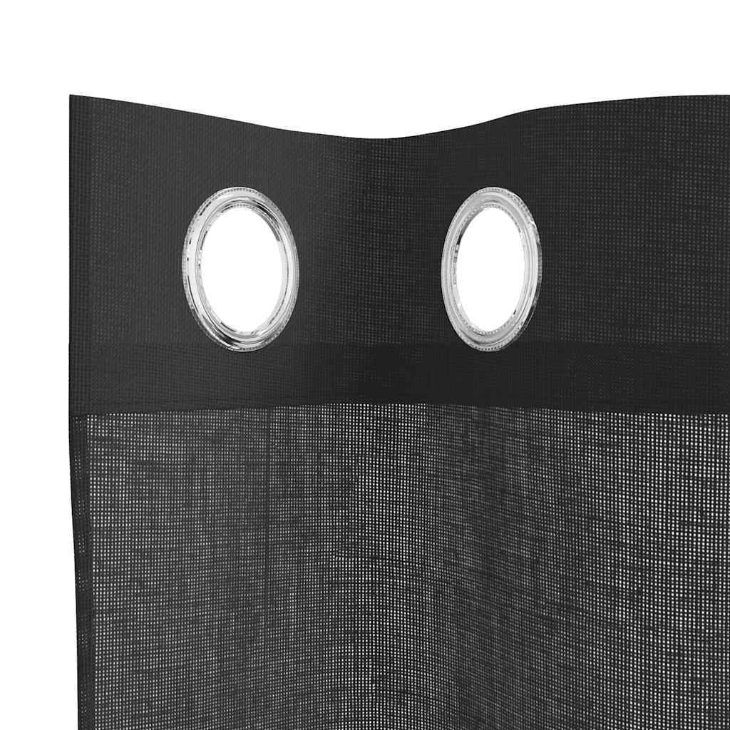 Voile Curtains with Grommets 2 pcs Black 140x175 cm