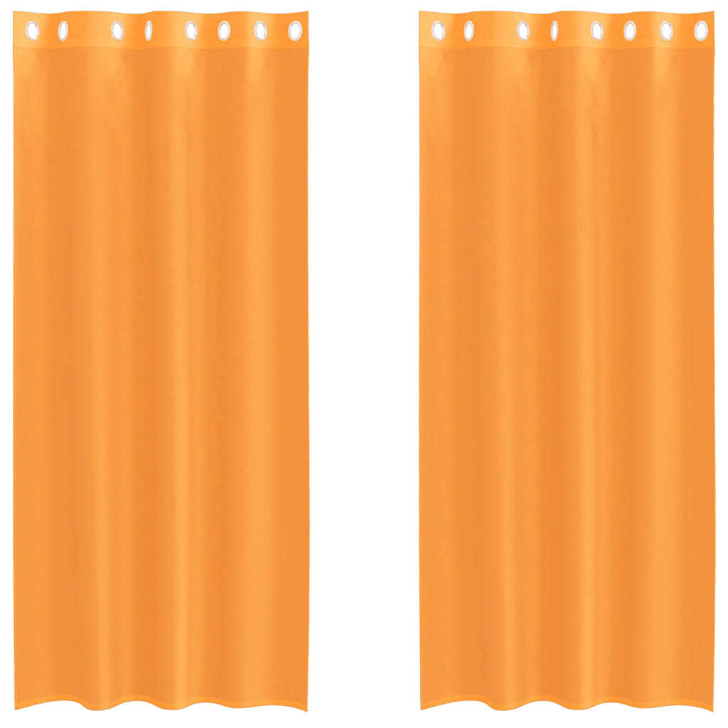 Voile Curtains with Grommets 2 pcs Orange 140x245 cm