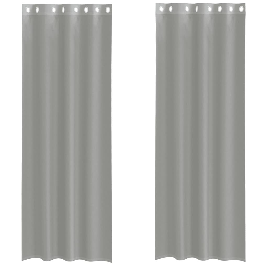 Voile Curtains with Grommets 2 pcs Light Grey 140x260 cm