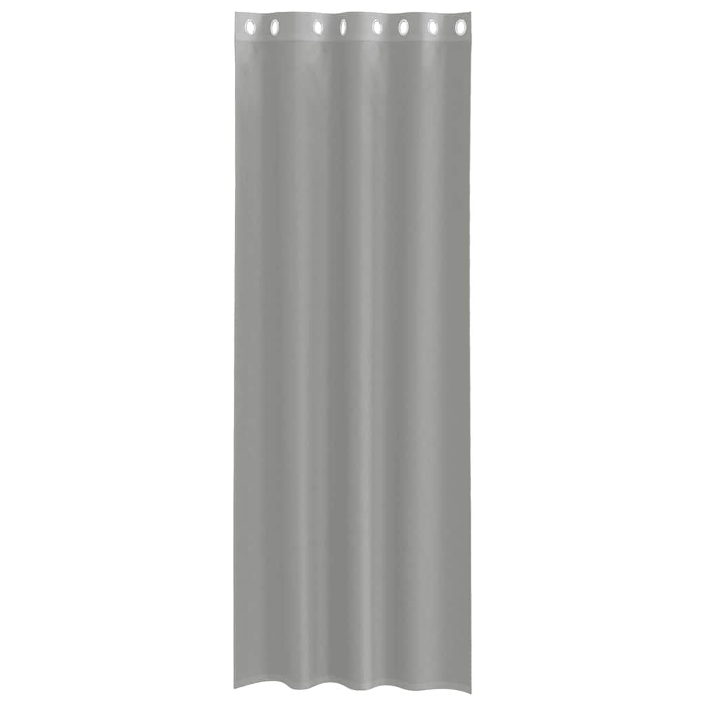 Voile Curtains with Grommets 2 pcs Light Grey 140x260 cm