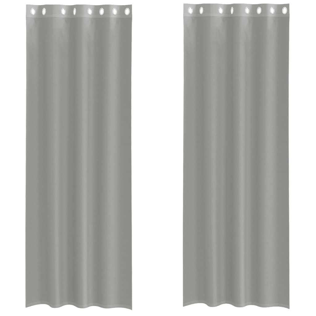 Voile Curtains with Grommets 2 pcs Light Grey 140x300 cm