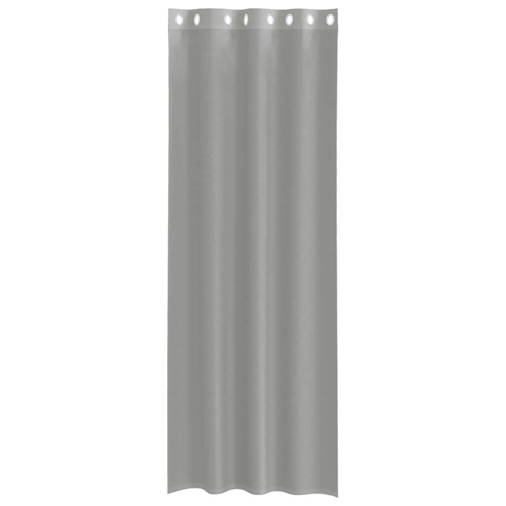 Voile Curtains with Grommets 2 pcs Light Grey 140x300 cm