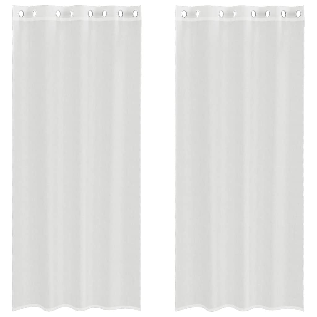 Voile Curtains with Grommets 2 pcs White