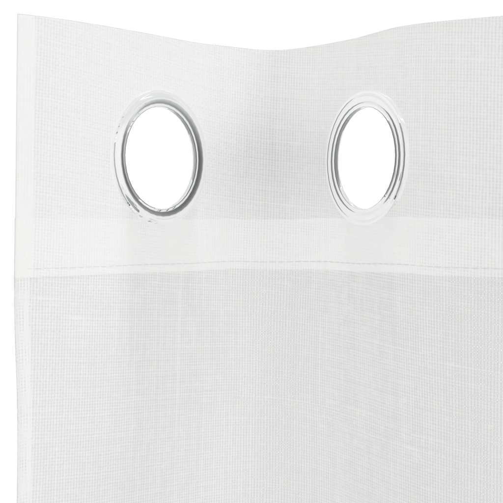 Voile Curtains with Grommets 2 pcs White