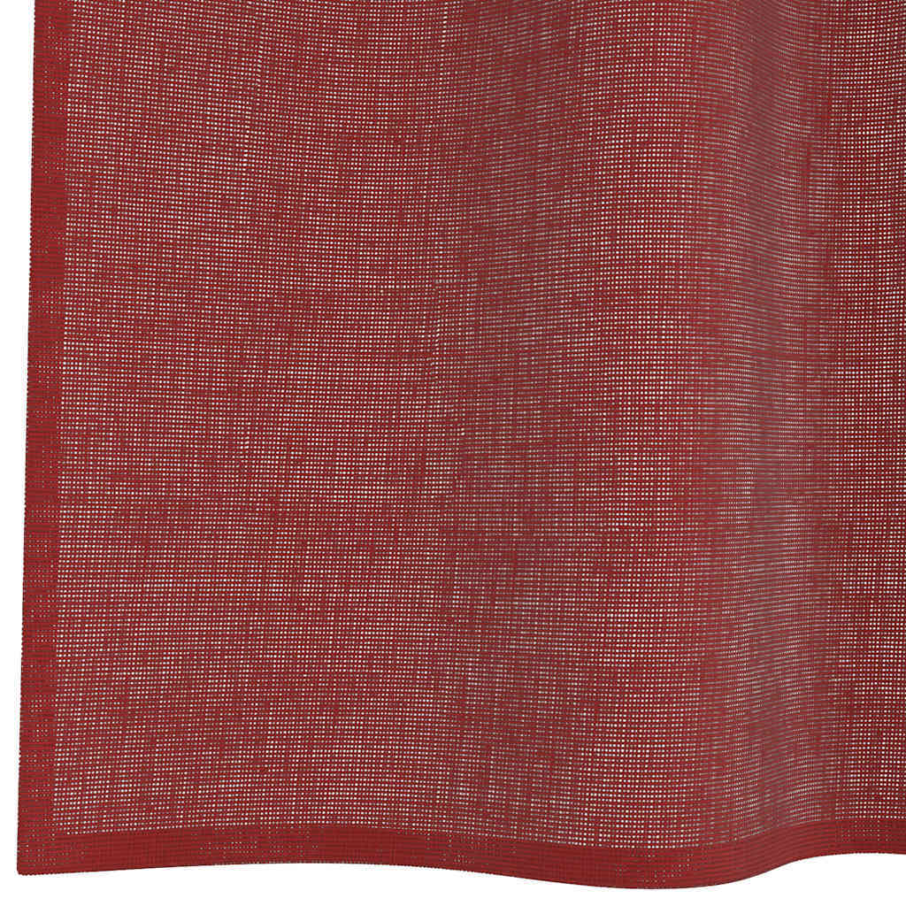 Voile Curtains with Rod Pockets 2 pcs Wine Red