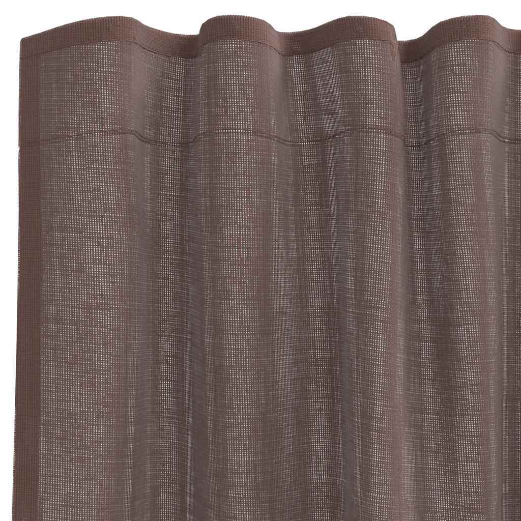 Voile Curtains with Tab Top 2 pcs Brown