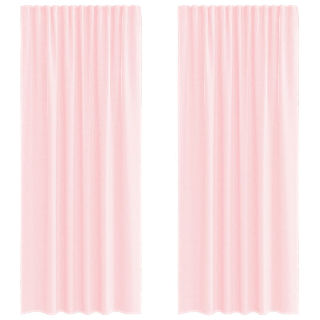 Voile Curtains with Loops 2 pcs Light Pink 140x245 cm