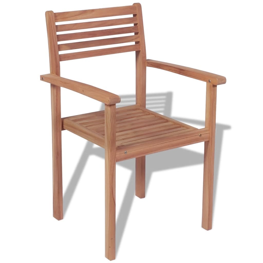 vidaXL Stackable Garden Chairs 2 pcs Solid Teak Wood