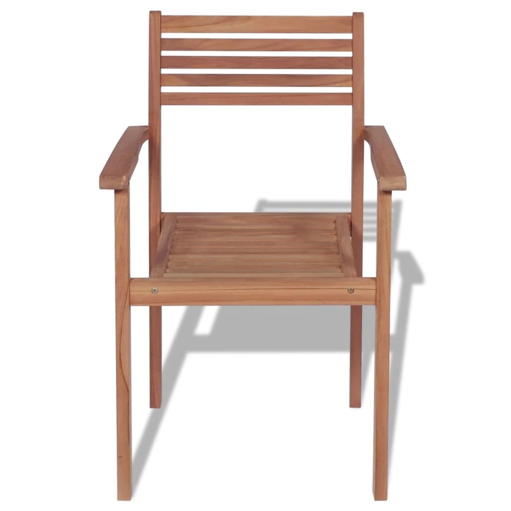 vidaXL Stackable Garden Chairs 2 pcs Solid Teak Wood