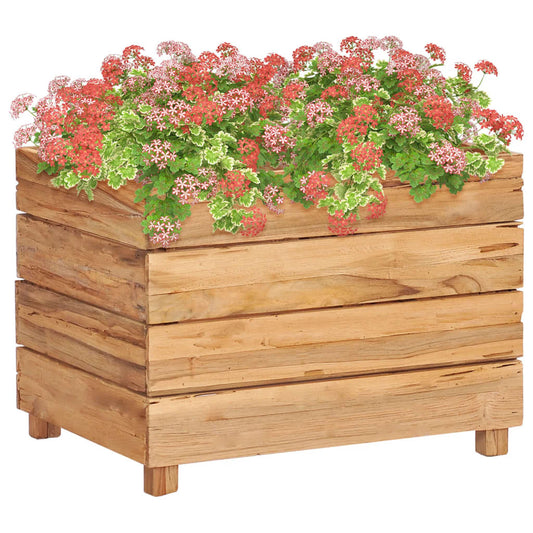 vidaXL Raised Bed 50x40x38 cm Recycled Teak Wood and Steel