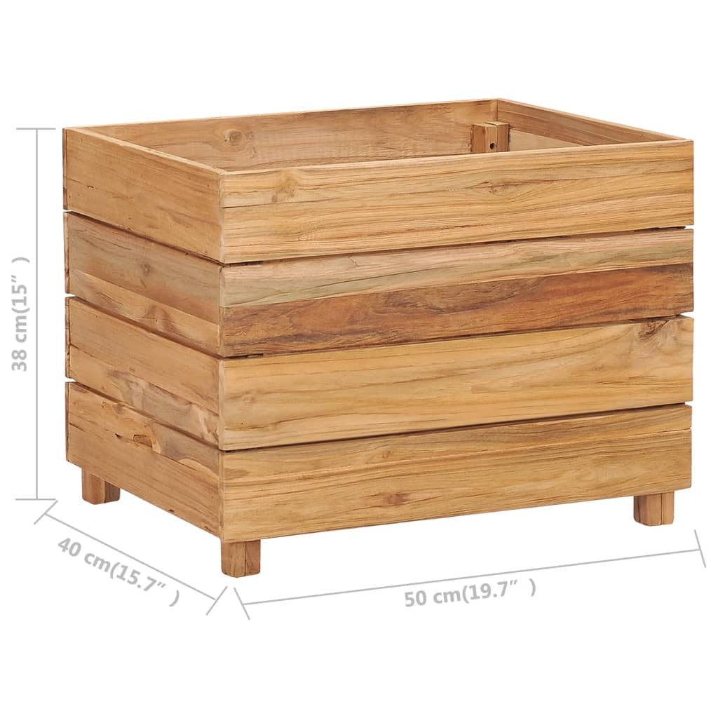 vidaXL Raised Bed 50x40x38 cm Recycled Teak Wood and Steel