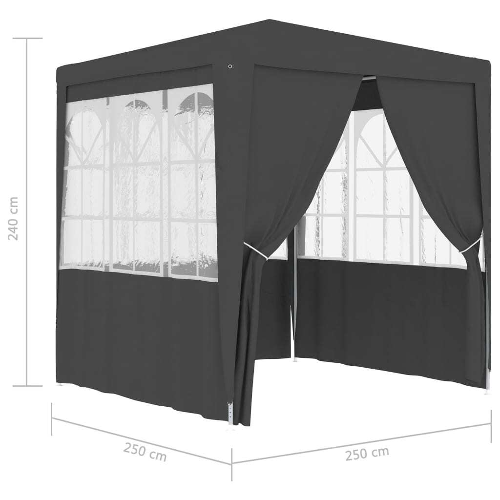 vidaXL Professional Party Tent Side Walls 2.5x2.5 m Anthracite 90 g/m