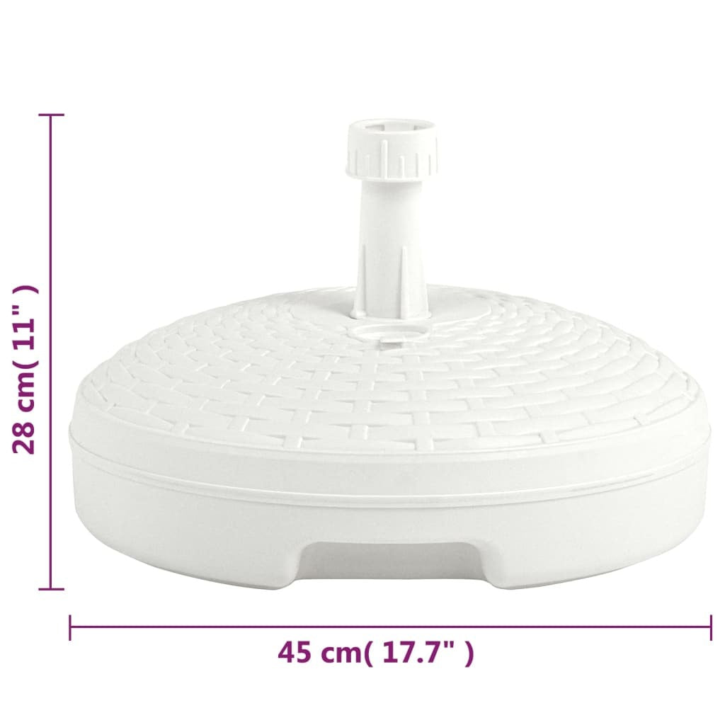 vidaXL Umbrella Base Sand/Water Filled 20 L White Plastic Rattan