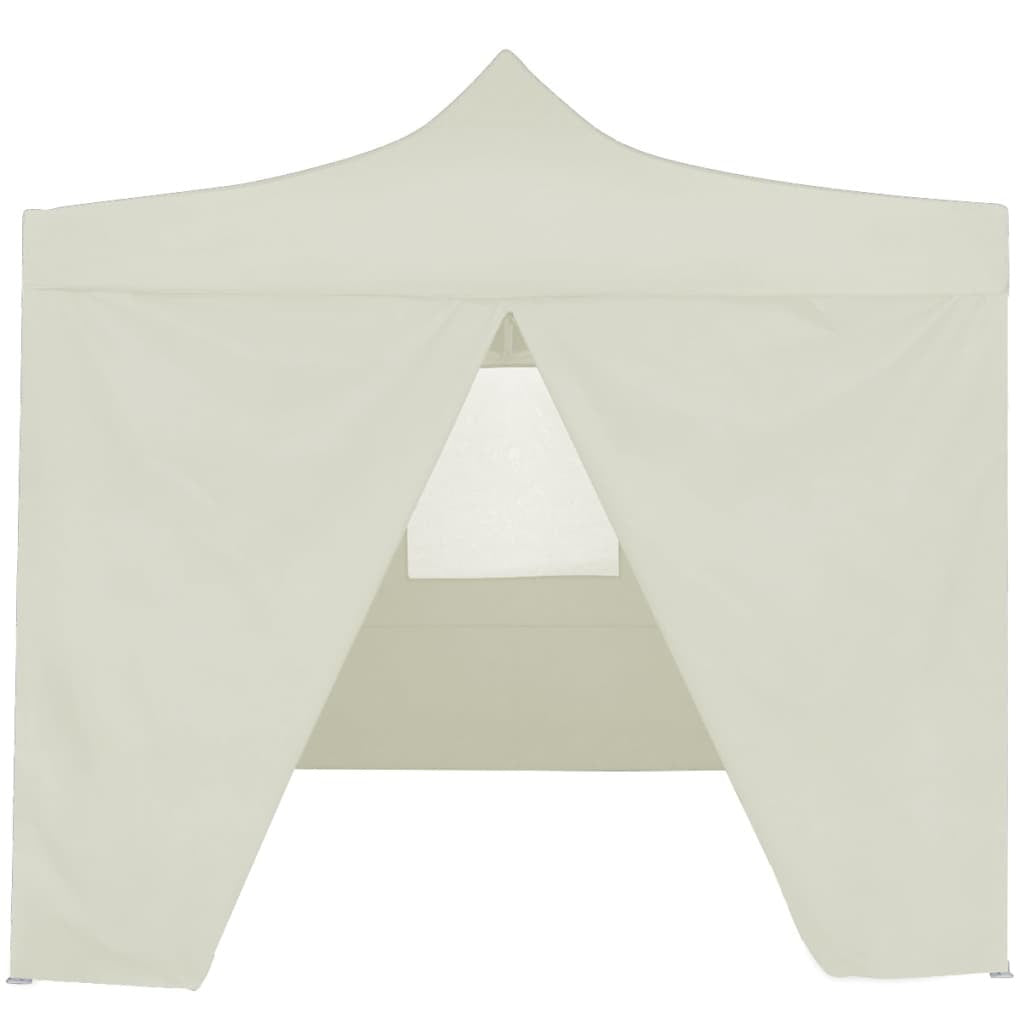 vidaXL Professional Folding Party Tent with 4 Sidewalls 2x2 m Steel Cream